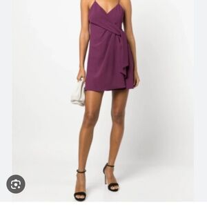 Alice + Olivia 'Katie' Wrap-Style Sleeveless Mini Dress, Boysenberry  SZ 10
